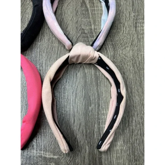 Lot Of 4 Lele Sadoughi Coral Black Tie-Dye Pink Classic Signature Knot Headband - Picture 3 of 13